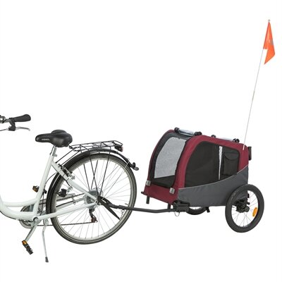 TRIXIE HONDENFIETSKAT TOT 22 KG GRIJS / ROOD 76/136x66x74 cm