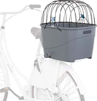 TRIXIE FIETSMAND VOOR BAGAGEDRAGER MET DRAADKOEPEL KUNSTSTOF GRIJS 46X36X47 CM