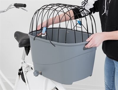 TRIXIE FIETSMAND VOOR BAGAGEDRAGER MET DRAADKOEPEL KUNSTSTOF GRIJS 46X36X47 CM