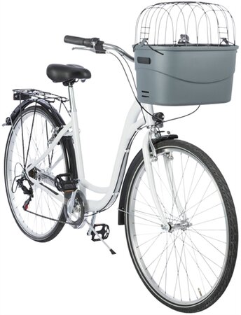 TRIXIE STUUR-FIETSMAND KUNSTSTOF GRIJS 42X30X39 CM