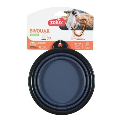ZOLUX BVK VOERBAK OPVOUWBAAR SILICONEN BLAUW 16CM X 650 ML