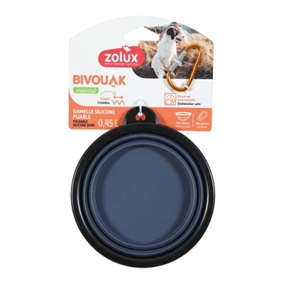 ZOLUX BVK VOERBAK OPVOUWBAAR SILICONEN BLAUW 450  ML