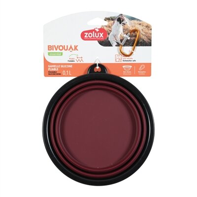 ZOLUX BVK VOERBAK OPVOUWBAAR SILICONEN ROOD17 CM X 1LTR