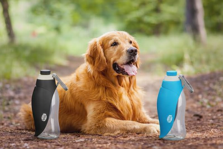 TRIXIE DRINKFLES MET BAKJE SILICONEN ASSORTI 550 ML