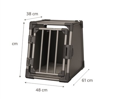 TRIXIE VERVOERSBOX ALUMINIUM GRAFIET 48 X 56 X 61 CM