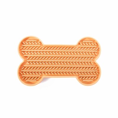 MARTIN LIKMAT BOT MET ZUIGNAPPEN SILICONEN GEEL 22X13X2 CM