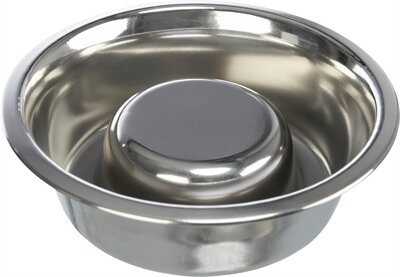 TRIXIE VOERBAK HOND SLOW FEEDING RVS 0,6 LTR 17 CM