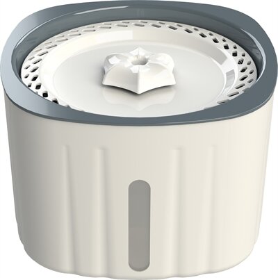 TRIXIE DRINKFONTEIN FLOWER KUNSTSTOF WIT / GRIJS 18,5X18,5X13 CM 2 LTR