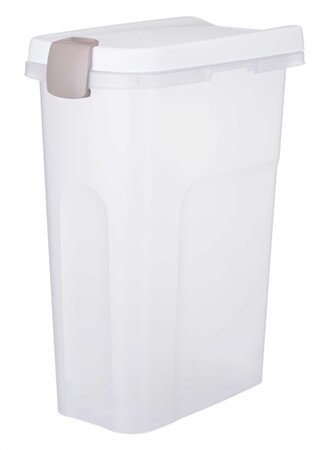 TRIXIE VOERTON LUCHTDICHT AFSLUITBAAR KUNSTSTOF TRANSPARANT WIT / WIT 25 LTR 39 X 24 X 51 CM