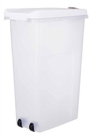 TRIXIE VOERTON LUCHTDICHT AFSLUITBAAR KUNSTSTOF TRANSPARANT WIT / WIT40 LTR 45 X27 X61 CM