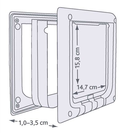TRIXIE 4-WEG KATTENLUIK ELEKTROMAGNETISCH WIT 21 X 24 CM