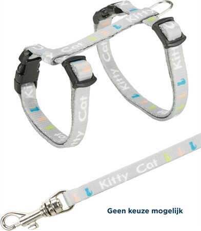 TRIXIE KITTENTUIG JUNIOR MET RIEM KITTY CAT ASSORTI 21-33X0,8 CM / 120 CM