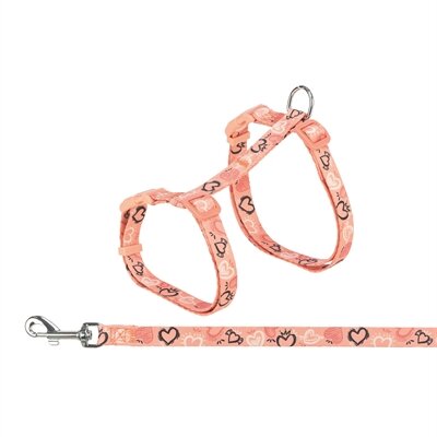 TRIXIE KATTENTUIGJE MET RIEM FLOWER POWER MOTIEF ASSORTI 35-59X1,3 CM