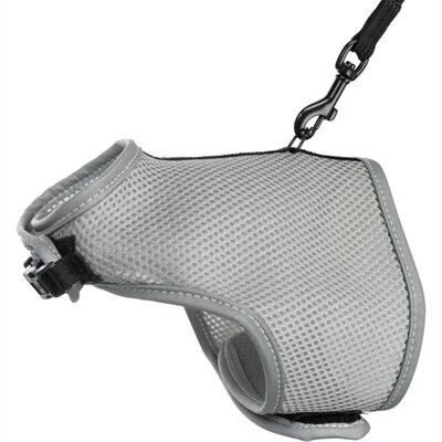 TRIXIE SOFTTUIG KAT MET RIEM GRIJS 24-42X120 CM