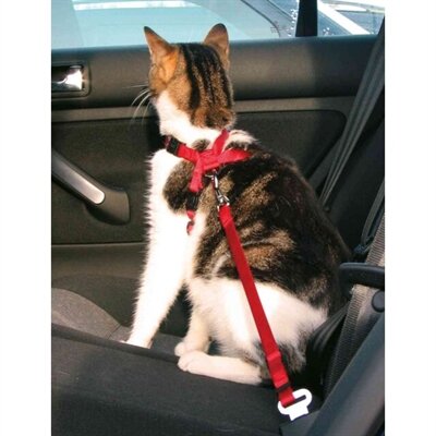 TRIXIE KATTENTUIG VOOR IN DE AUTO ROOD 20-50X1,5 CM