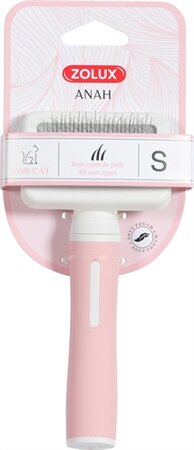 ZOLUX ANAH SLICKERBORSTEL ROZE / WIT S 7,5X3,5X16,5 CM