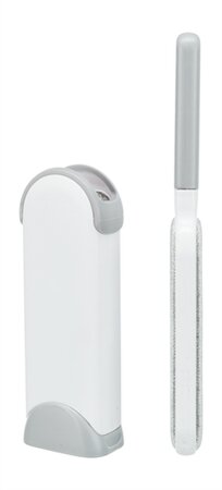 TRIXIE HARENPLUIZENBORSTEL MET REINIGINGSSTATION WIT / GRIJS 33 CM
