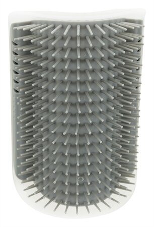 TRIXIE MASSAGEBORSTEL MUUR HOEK GRIJS 8X13 CM
