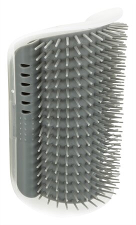 TRIXIE MASSAGEBORSTEL MUUR HOEK GRIJS 8X13 CM