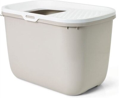 SAVIC KATTENBAK HOP IN WIT / MOKKA 58,5X39X39,5 CM