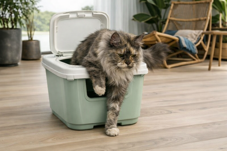 SAVIC KATTENBAK HOP IN BOTANICAL GROEN 58,5X39X39,5 CM