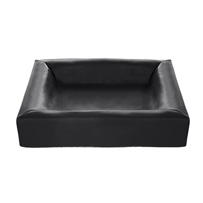 BIA BED KUNSTLEER HOES HONDENMAND ZWART 100X80X15 CM