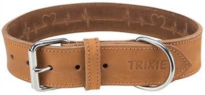 TRIXIE HALSBAND HOND RUSTIC VETLEER HEARTBEAT BRUIN 55 - 65 x 4 cm