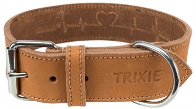 TRIXIE HALSBAND HOND RUSTIC VETLEER HEARTBEAT BRUIN 38 - 47 x 4 cm