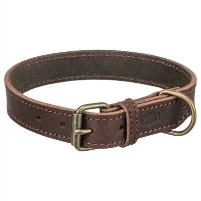 TRIXIE HALSBAND HOND RUSTIC VETLEER DONKERBRUIN 27 - 34 x 1,8 cm