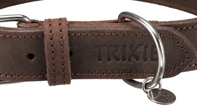 TRIXIE HALSBAND HOND RUSTIC VETLEER DONKERBRUIN 27 - 34 x 1,8 cm