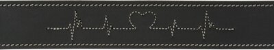 TRIXIE RUSTIC VETLEER HALSBAND HOND HEARTBEAT ZWART 34-40X3 cm