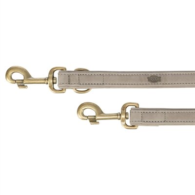 TRIXIE HONDENRIEM PURE VERSTELBAAR LEER LICHTGRIJS  L-XL 200X2,5 cm