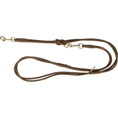TRIXIE HONDENRIEM PURE VERSTELBAAR ROND GESTIKT LEER BRUIN  200X1 cm