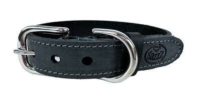 SAZZZ HALSBAND HOND NOMAD VINTAGE LEER ANTRACIET  32-39X2 cm