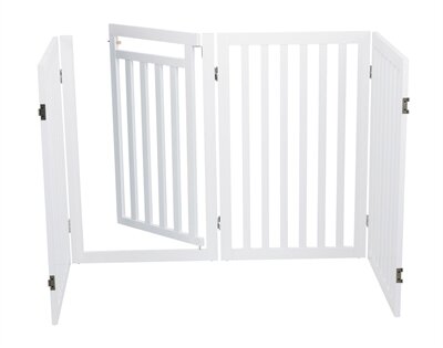 TRIXIE HONDENHEK MET DEUR WIT 60-160 x 81 cm