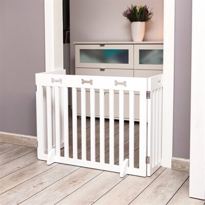 TRIXIE HONDENHEK AFSLUITHEK WIT 3 PANELEN 82-124X61 cm