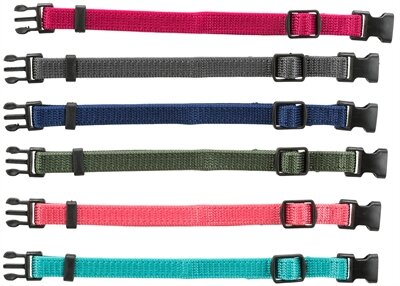 TRIXIE PUPPY HALSBANDSET FUCHSIA/GRAFIET/INDIGO/GROEN/KORAAL/OCEAAN BLAUW 22-25 CM 6 ST