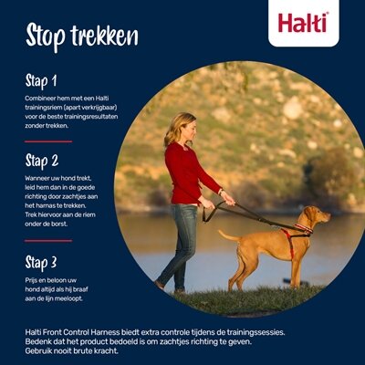 HALTI HARNESS FRONT CONTROL ZWART  M/58 &ndash; 86 cm