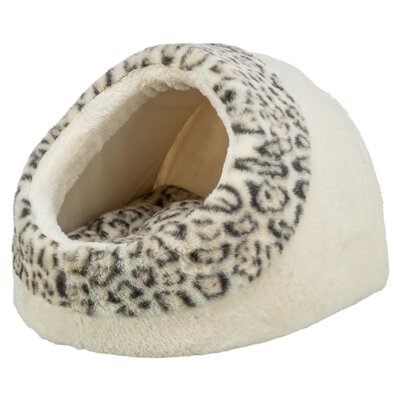TRIXIE KATTENMAND IGLO LEO  SOFT PLUCHE CREME / PANTERPRINT 35X41X26 CM