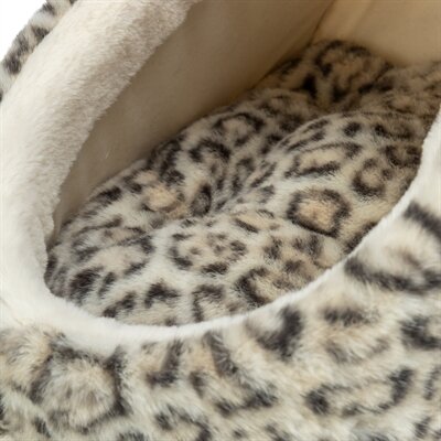 TRIXIE KATTENMAND IGLO LEO  SOFT PLUCHE CREME / PANTERPRINT 35X41X26 CM