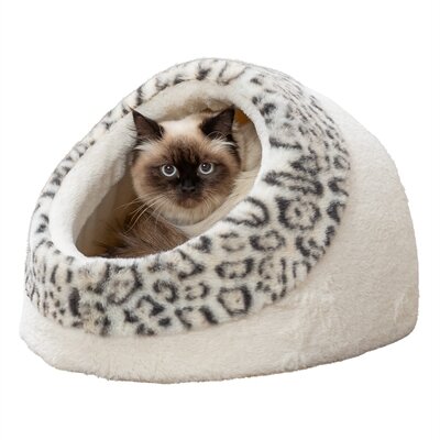TRIXIE KATTENMAND IGLO LEO  SOFT PLUCHE CREME / PANTERPRINT 35X41X26 CM