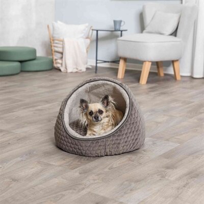 TRIXIE KATTENMAND IGLO LIVIA GRIJS / CREME 55X55X45 CM