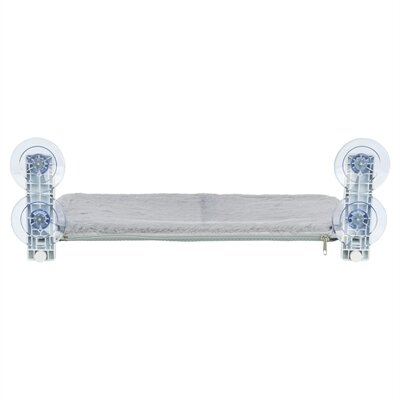 TRIXIE HANGMAT VOOR AAN RAAM OPVOUWBAAR PLUCHE / MESH WIT / GRIJS 58C34 CM