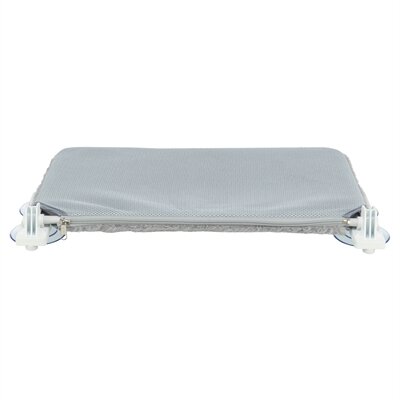 TRIXIE HANGMAT VOOR AAN RAAM OPVOUWBAAR PLUCHE / MESH WIT / GRIJS 58C34 CM