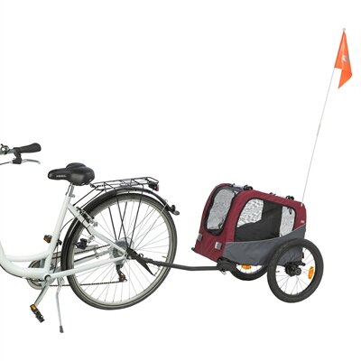 TRIXIE HONDENFIETSKAR TOT 15 KG GRIJS / ROOD 61/125X56X64 CM