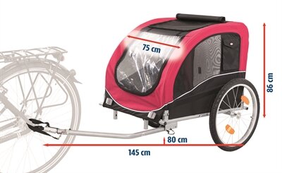TRIXIE HONDENFIETSKAR TOT 30 KG ZWART / ROOD