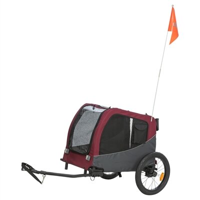 TRIXIE HONDENFIETSKAT TOT 22 KG GRIJS / ROOD 76/136x66x74 cm