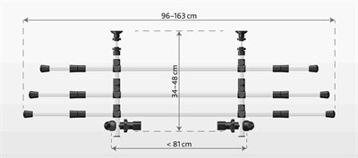 TRIXIE HONDENREK AUTO ZILVER / ZWART 96-163X34-48 CM