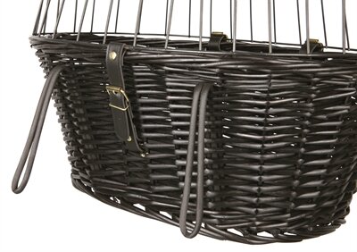 TRIXIE WILGEN FIETSMAND VOOROP ZWART MET KUSSEN EN KAP 50X35X41 CM