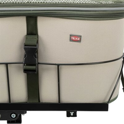 TRIXIE FIETSMAND VOOR BAGAGEDRAGER POLYESTER OLIJFGROEN / BEIGE 46X33X40 CM